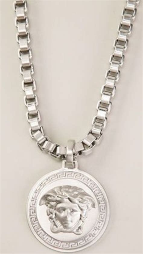 versace medallion chain sterling silver|Versace chains for women.